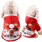 ⭐ Hunde Hoodie Weihnachten Rentier | Roter Wintermantel mit Geweih | Warm & Weich XS-XXL