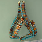 ⭐ Personalisiertes Hunde-Geschirr & Leine | Karo-Muster | Gratis Gravur Name & Tel | S-XL