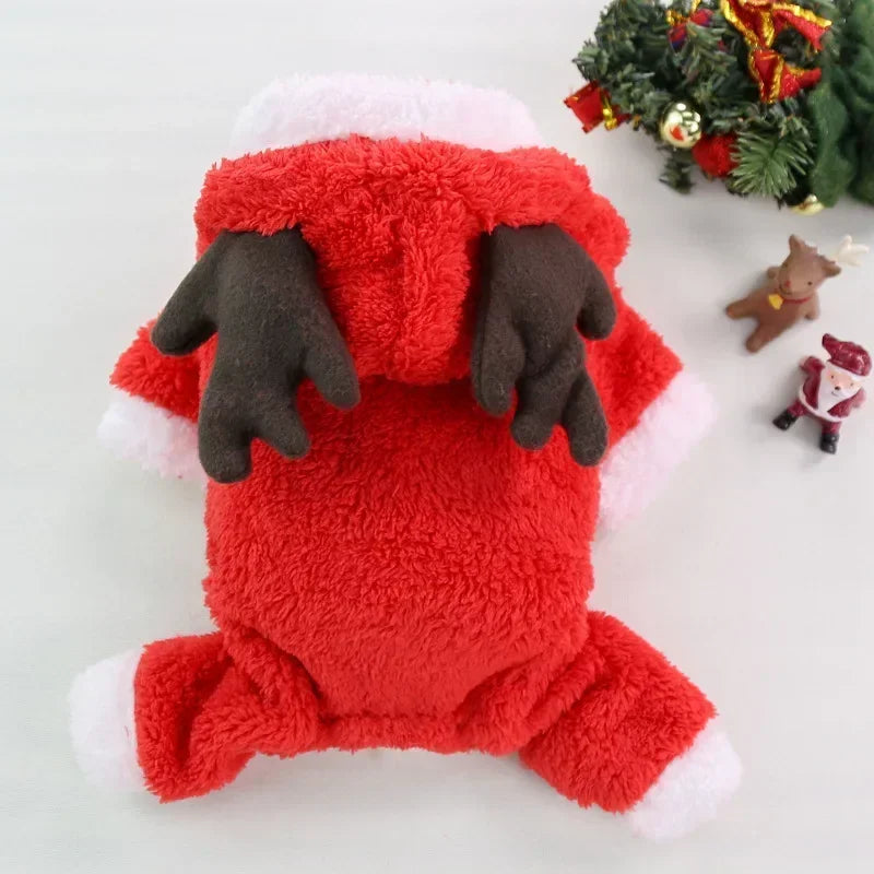 ⭐ Hunde Fleeceweste Weihnachten | Korallenfleece Warm & Weich | XS-2XL | Santa & Elch