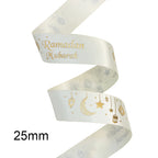⭐Satin Geschenkband Eid Mubarak | Goldfolien Aufdruck | Ramadan Deko & Verpackung