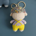 Cute Lamb doll Charm Keychains Cartoon Mini Hand Knitted Car Keyring Lovely Backpack Handbag Pendant Couple Keyholder