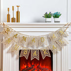 ⭐Holz Girlande Ramadan Mubarak | Rustikaler Perlen Banner | Eid Deko Set 2-teilig
