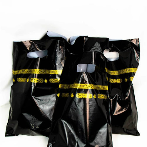 10Pcs Black Umrah Mubarak Candy Gift Bag Eid Mubarak Islamic Muslim Festival Ramadan Party Decoration Supplies