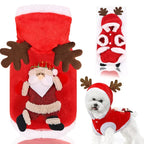 ⭐ Hunde Fleeceweste Weihnachten | Korallenfleece Warm & Weich | XS-2XL | Santa & Elch