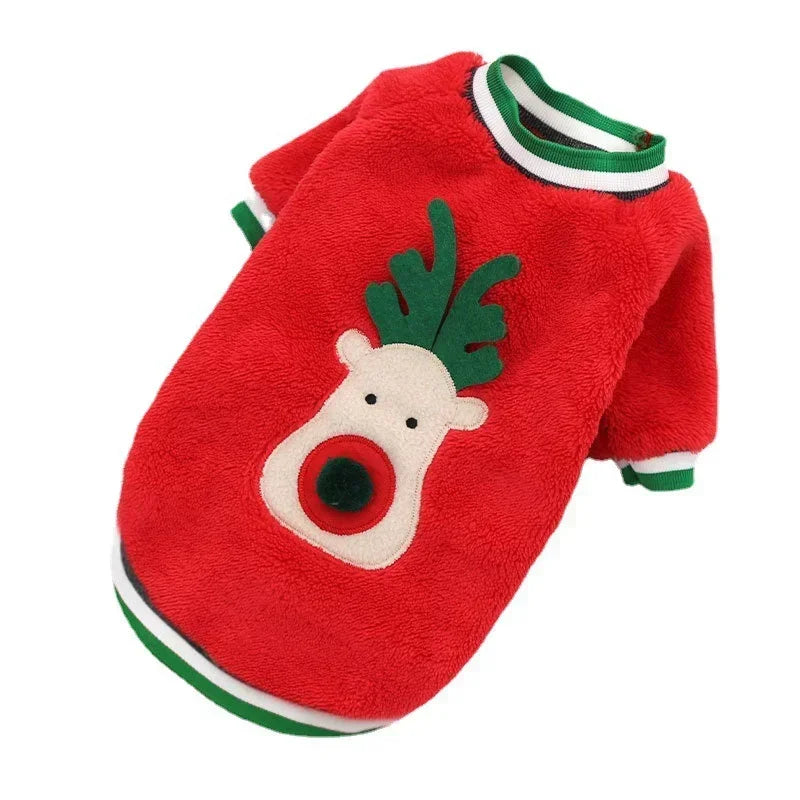 ⭐ Hunde Fleeceweste Weihnachten | Korallenfleece Warm & Weich | XS-2XL | Santa & Elch