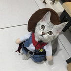 ⭐ Haustier Hund Katze Kostüm | Cowboy Jeans Hoodie | Halloween Jumpsuit Welpen
