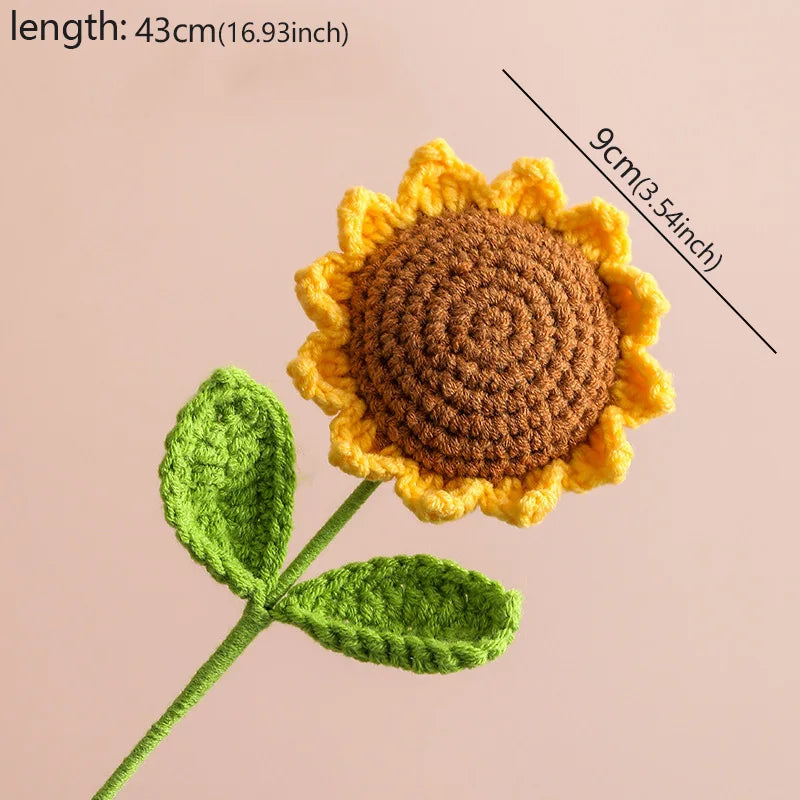 ⭐Gehäkelte Sonnenblume | Handgestrickter Blumenstrauß | Kreatives Woll-Geschenk
