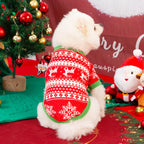 ⭐ Premium Hunde Weihnachtspullover 100% Baumwolle | Warm & Weich | Elk & Santa Design