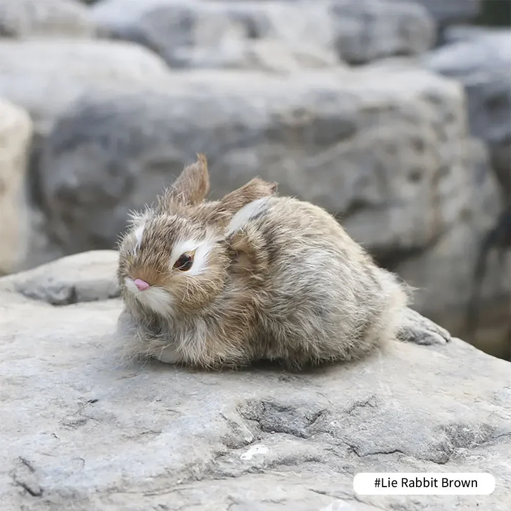 ⭐ Realistische Tierfigur Deko | Katze Fuchs Eule Hase mit Fell | Simulation Modell | Deko