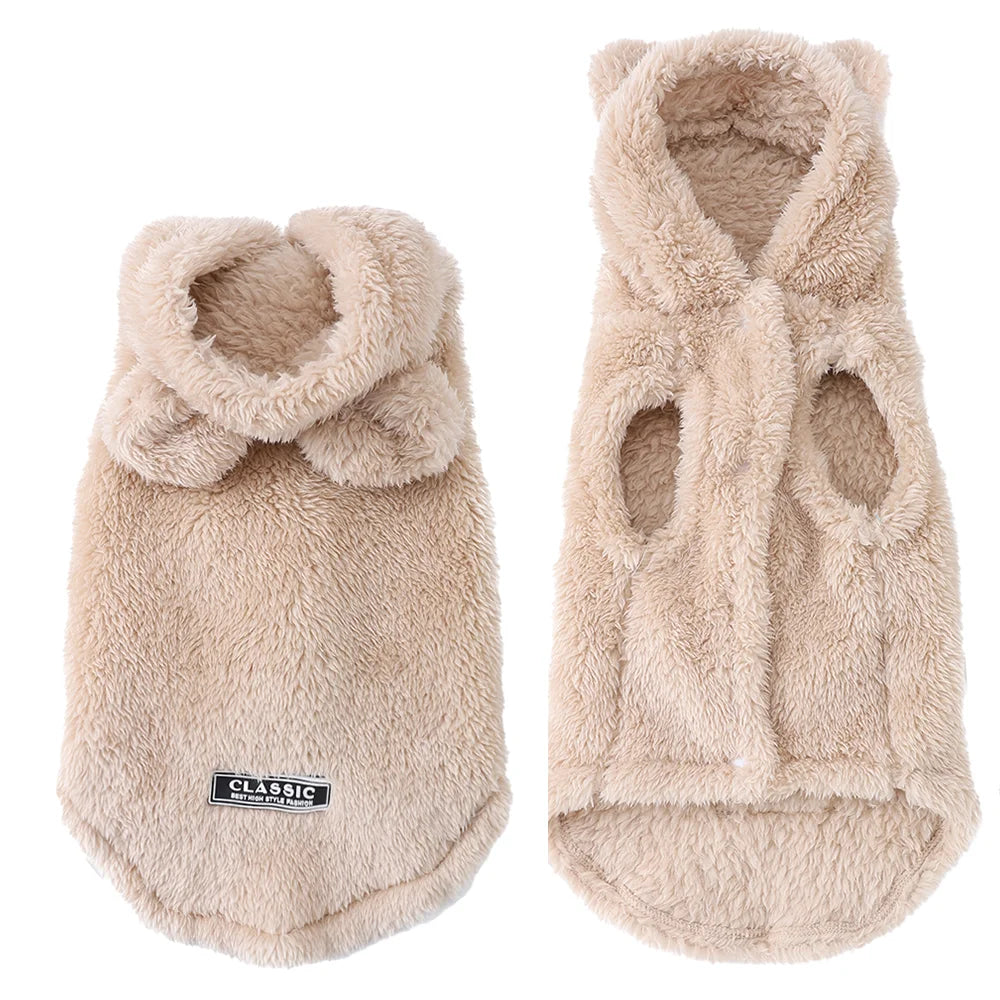 ⭐ Haustier Fleece Mantel | Warmer Hunde Katzen Hoodie Winter | Hasenohren Design