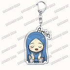 Fashion Islam Muslim Girl Woman Keychains for Accessories Bag Ramadan Eid Mubarak Hijab Keyrings Jewelry Fans Feminism Gifts