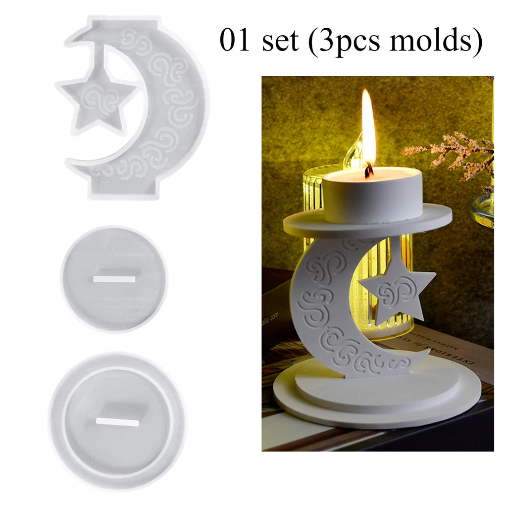 ⭐Silikonform Ramadan Kerzenhalter | Beton & Gips Gießform | Eid Deko DIY