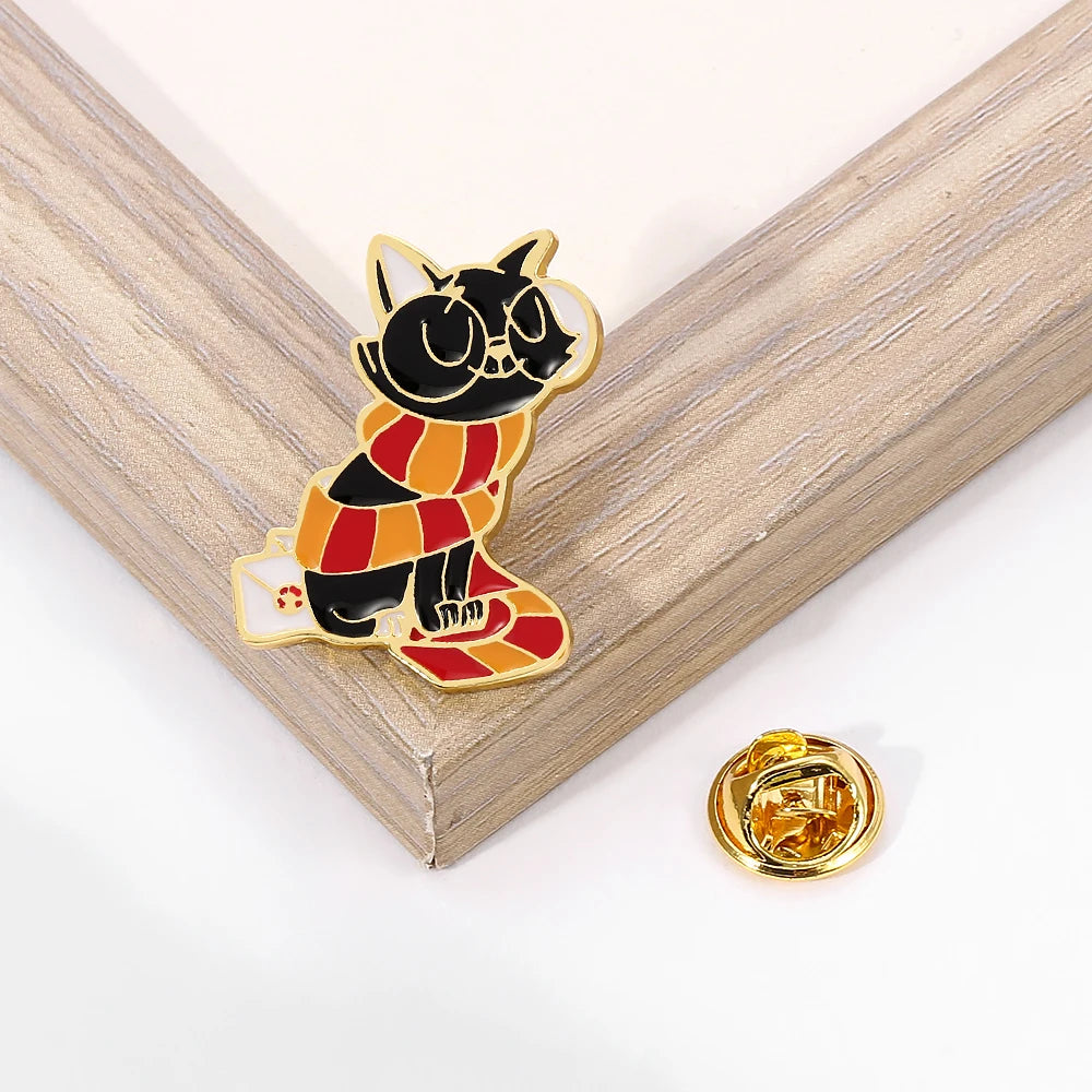 ⭐ Emaille Pin "Wizard Cat" | Süße Zauberer Katze Brosche | Fantasy Anstecker Rucksack