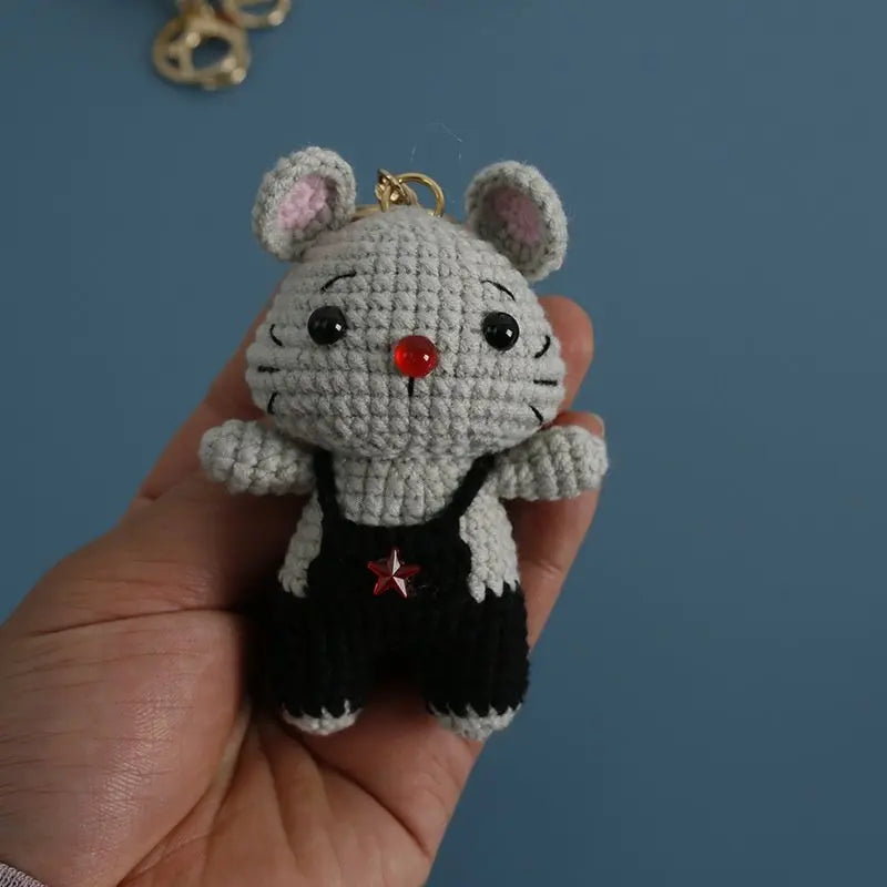 Cute Monkey Dragon Bag Knitting Yarn Keychain Pendant Cartoon Doll Decoration Couple Gift Knit Crochet Supplies