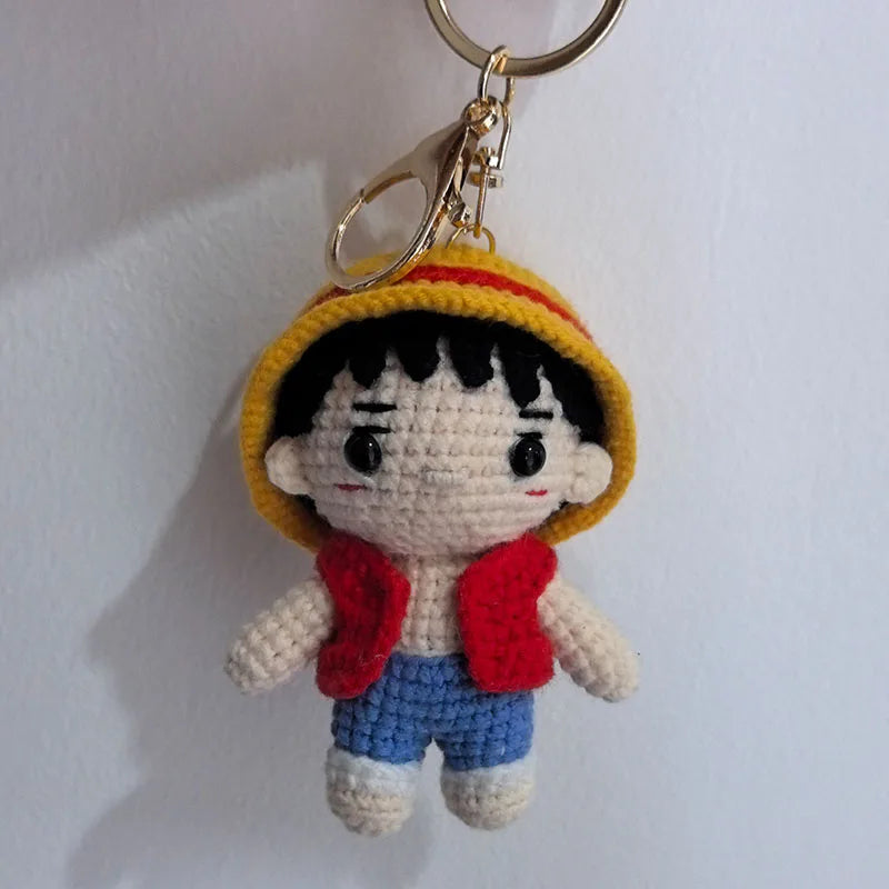 Handmade Crochet Anime Characters Keychain Perfect Gift Doll Key Ring Pendant Kawaii Figure Decoration Gift