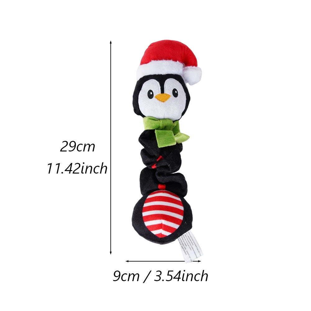 ⭐ Hunde Weihnachts-Plüschtier mit Quietscher | Kuscheltier Rentier Santa | 21-30cm