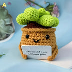 ⭐ Häkel Kaktus mit Karte | Positive Vibes Geschenk | Emotional Support Plant | Handgemacht