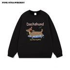 ⭐ Dackel Plüsch Hoodie Damen | Korean Style Oversized | Y2K Kawaii Pullover 2025