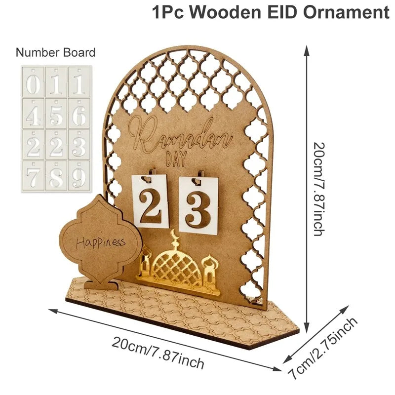 Ramadan Countdown Calendar Eid Mubarak Ornament Ramadan Decoration 2026 For Home Ramadan Kareem Islamic Muslim Party Decor Gifts