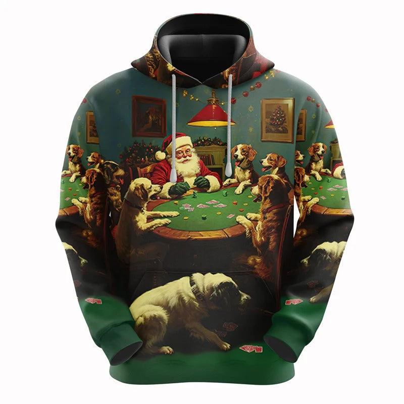 ⭐ 3D Santa Hoodie Familie | Weihnachtsmann Pullover für Kinder & Erwachsene | XS-6XL
