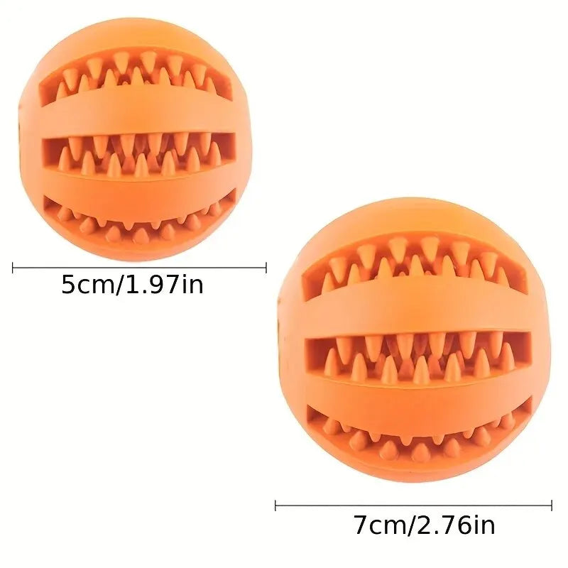 Hundespielzeugball, ungiftiger, bissfester Spielzeugball für Hunde, Welpen und Katzen, Futterspender für Hunde und Katzen, Kau- und Zahnreinigungsball
