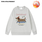 ⭐ Dackel Plüsch Hoodie Damen | Korean Style Oversized | Y2K Kawaii Pullover 2025