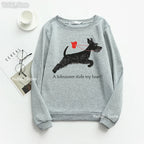 Women Funny Dog Lover Hoodies A Schnauzer Stole My Heart Graphic Print Sweatshirt Harajuku Kawaii Winter/Spring/Autumn Clothes