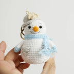 Creative Snowman Doll Crochet Keychain Wholesale Cute Snowman Knitting Keychain For Bag Pendant Car Keyrings With Snowman Doll