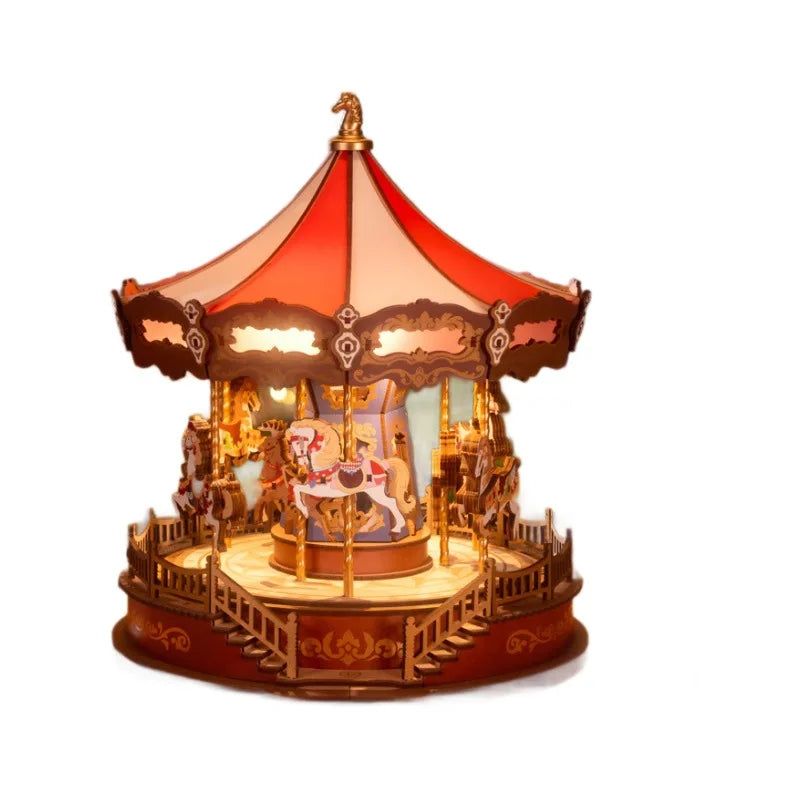 DIY Carousel Music Box, Handmade Music Box, Fun Assembly Blocks, Children's Gift, Decoration