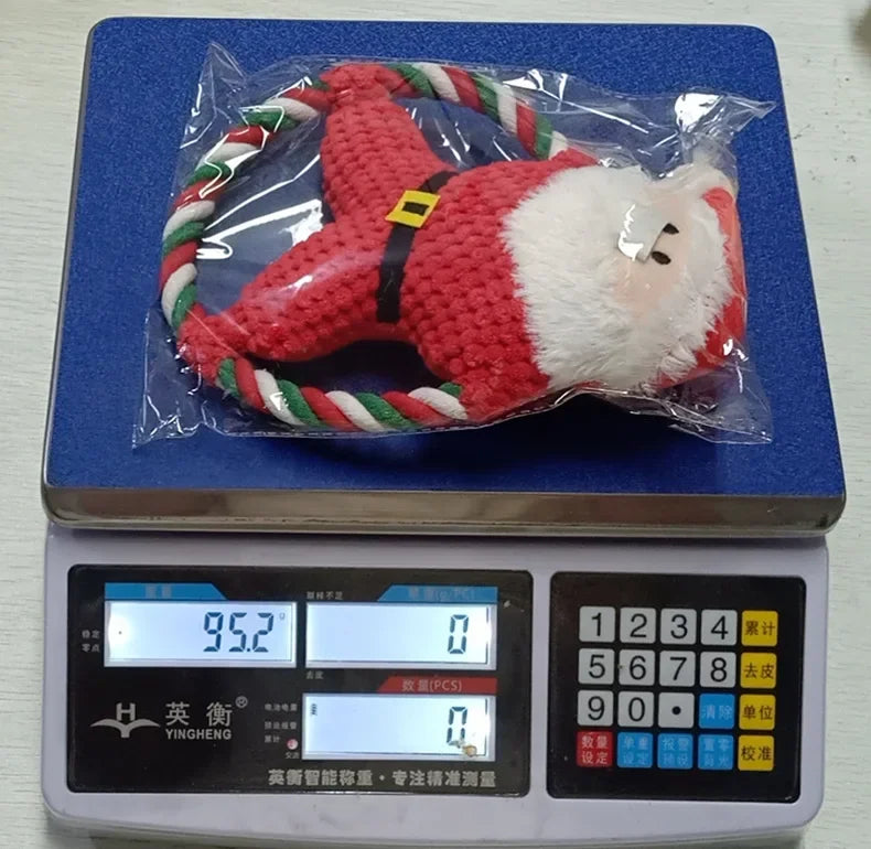 ⭐ Hunde Tau-Spielzeug Weihnachten | Robustes Zerrspielzeug Santa & Lebkuchenmann | Zahnpflege