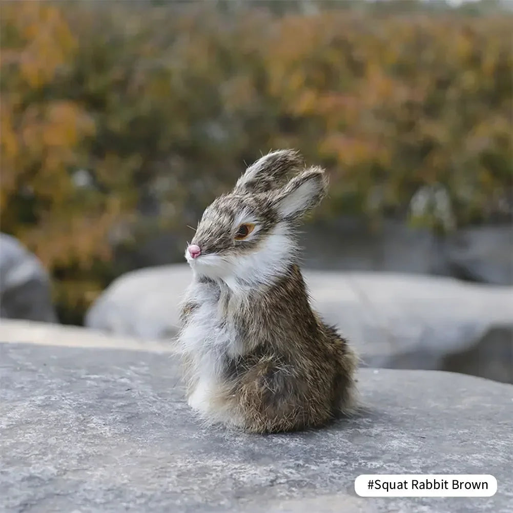 ⭐ Realistische Tierfigur Deko | Katze Fuchs Eule Hase mit Fell | Simulation Modell | Deko