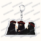 Fashion Islam Muslim Girl Woman Keychains for Accessories Bag Ramadan Eid Mubarak Hijab Keyrings Jewelry Fans Feminism Gifts
