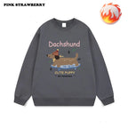 ⭐ Dackel Plüsch Hoodie Damen | Korean Style Oversized | Y2K Kawaii Pullover 2025