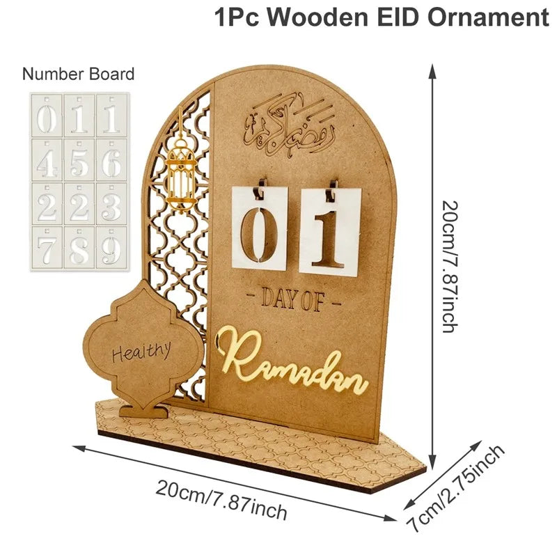 Ramadan Countdown Calendar Eid Mubarak Ornament Ramadan Decoration 2026 For Home Ramadan Kareem Islamic Muslim Party Decor Gifts