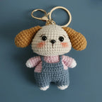 Cute Lamb doll Charm Keychains Cartoon Mini Hand Knitted Car Keyring Lovely Backpack Handbag Pendant Couple Keyholder