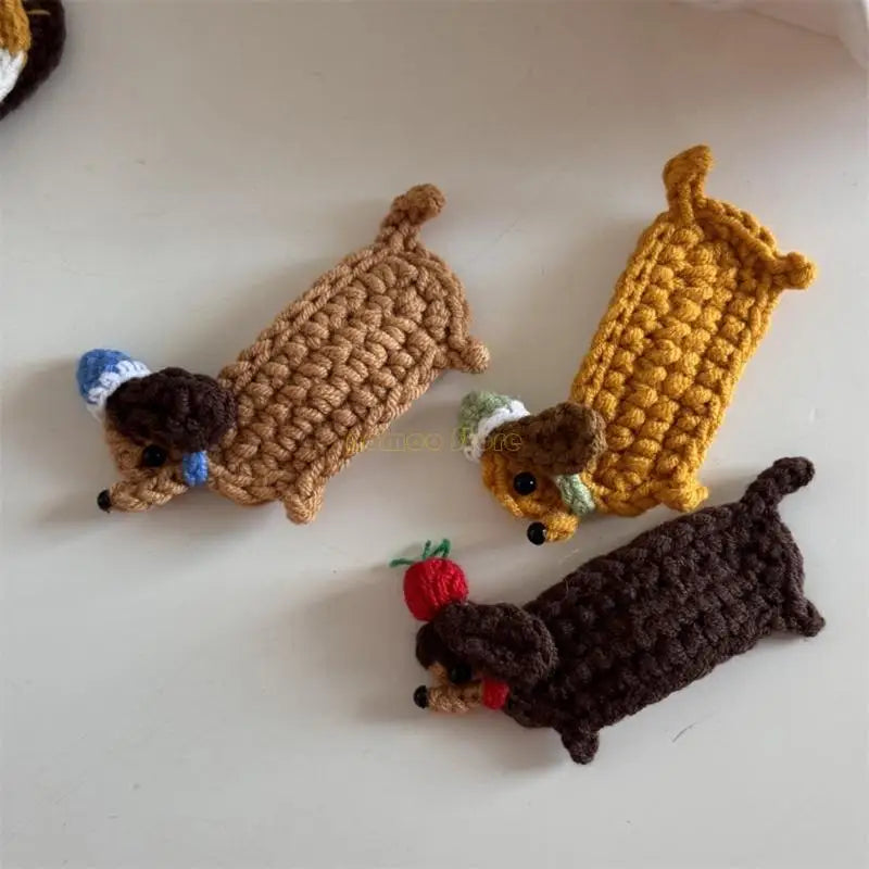 ⭐ Häkel Haarspange Handgemacht | Süße Tier Motive Hund & Katze | Yarn Hair Clip | 1 Stück
