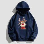 ⭐ Weihnachts Hoodie Rentier Print | Unisex Streetwear Pullover | S-3XL | Herren & Damen