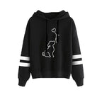 ⭐ Damen Hoodie Süßer Hunde-Print Streifen | Gemütlicher Pullover Langarm