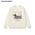 ⭐ Dackel Plüsch Hoodie Damen | Korean Style Oversized | Y2K Kawaii Pullover 2025