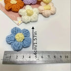 ⭐ 30x Häkelblumen Aufnäher Bunt | 4cm Applikationen | Blumen Patches zum Aufnähen