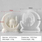 DIY Eid Mubarak Ramadan Star Moon Series Silicone Mold Handmade Aroma Cylinder Candle Molds Islam Muslim Building Ramadan Mould