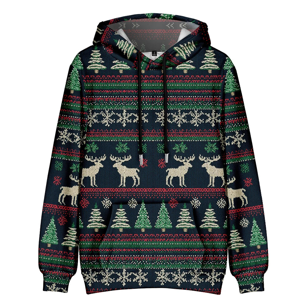 ⭐ Ugly Christmas Hoodie Damen & Herren | 3D Druck Weihnachtspullover | Lustig & Bunt