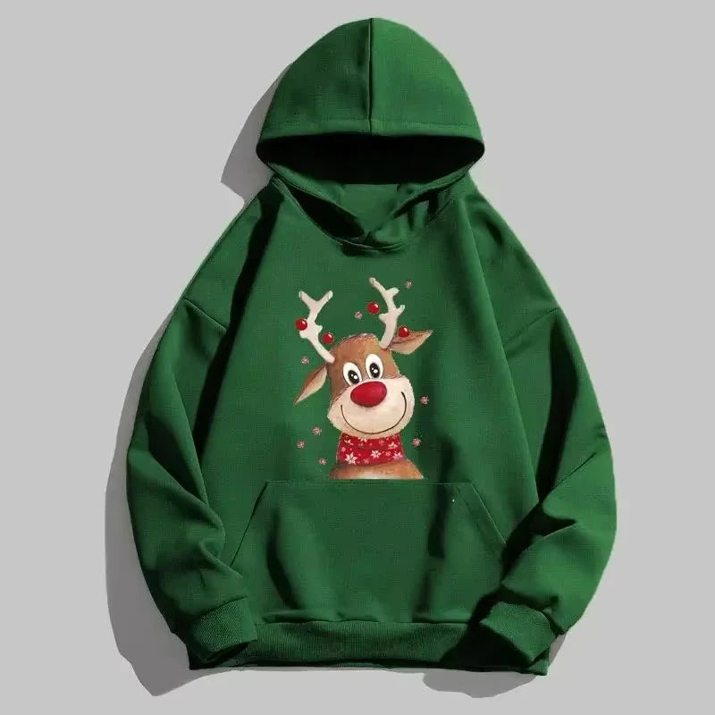 ⭐ Weihnachts Hoodie Rentier Print | Unisex Streetwear Pullover | S-3XL | Herren & Damen