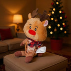 ⭐ Hunde Weihnachts-Plüschtier mit Quietscher | Kuscheltier Rentier Santa | 21-30cm