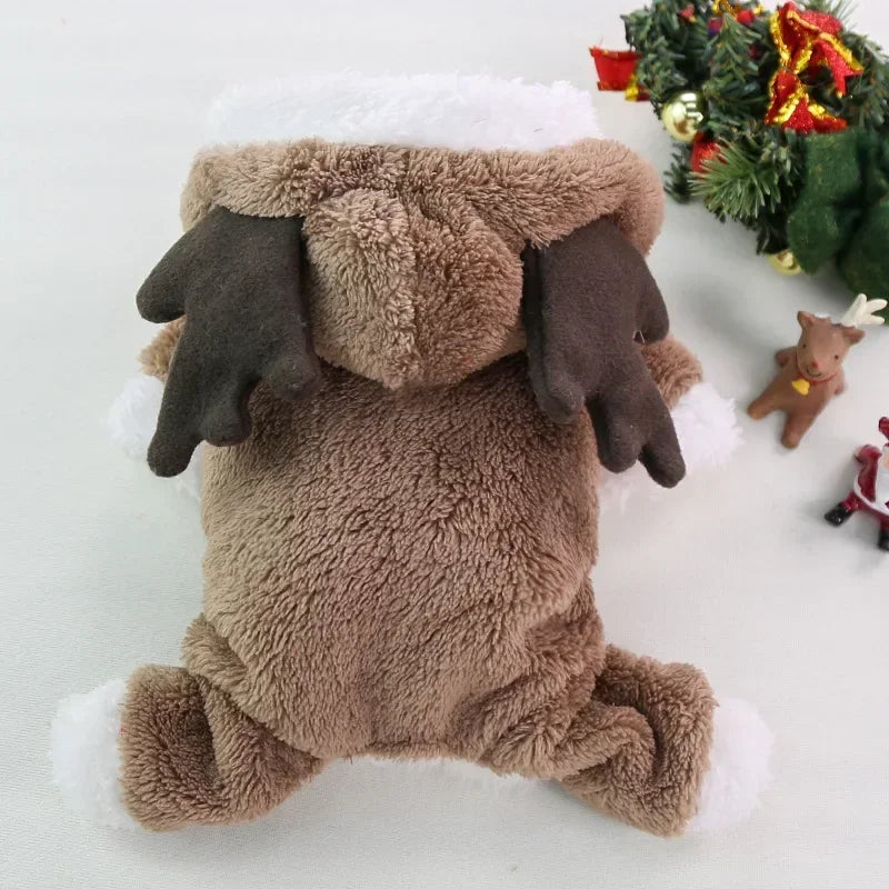 ⭐ Hunde Fleeceweste Weihnachten | Korallenfleece Warm & Weich | XS-2XL | Santa & Elch