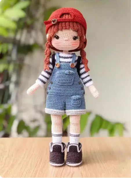 ⭐ Häkelset Puppe DIY | Amigurumi Kit Mädchen | Beweglich mit Draht | Garn & Nadel