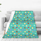 Funny Animals Game Crossing Knitted Blankets Cartoon New Horizons Wool Throw Blanket Airplane Personalised Soft Warm Bedspreads
