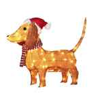 ⭐ LED Weihnachtsdeko Garten Hund | Beleuchtete Acryl Figur 35cm | Batteriebetrieben Aussen