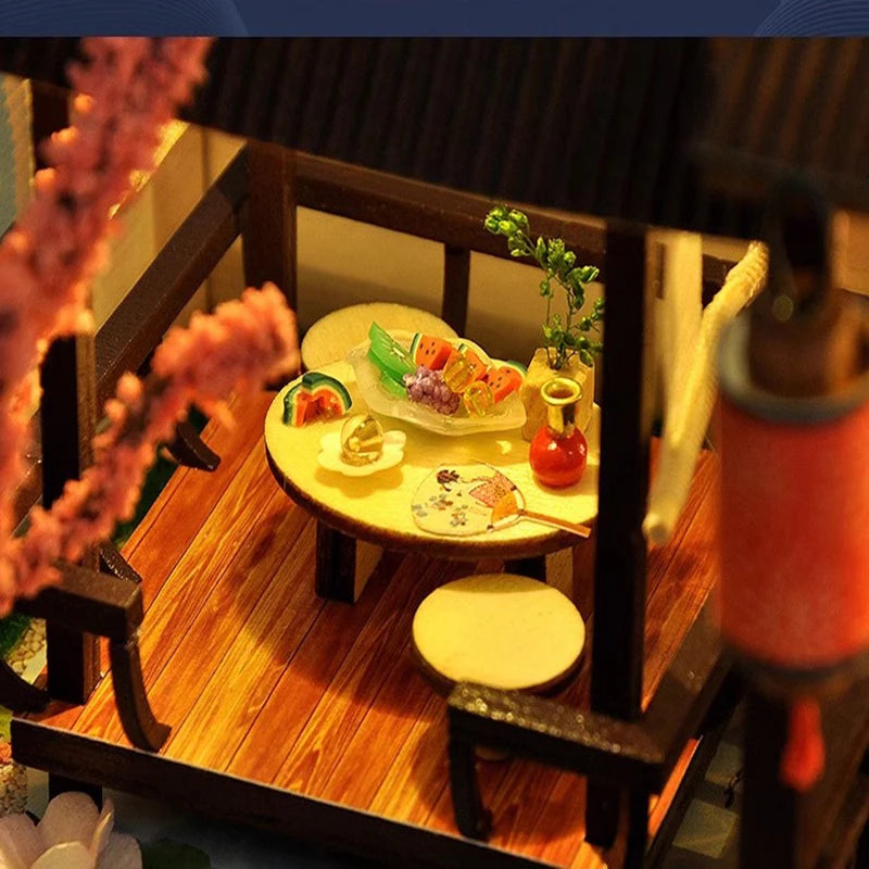 Diy Mini Wooden Dollhouse With Furniture Light Kit Doll House Casa Miniature Accessories Handmade Wooden Toys Birthday Gifts
