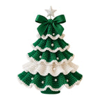 ⭐ DIY Häkelset Weihnachtsbaum | 20cm Tannenbaum mit Perlen & Schleife | Anfänger Kit